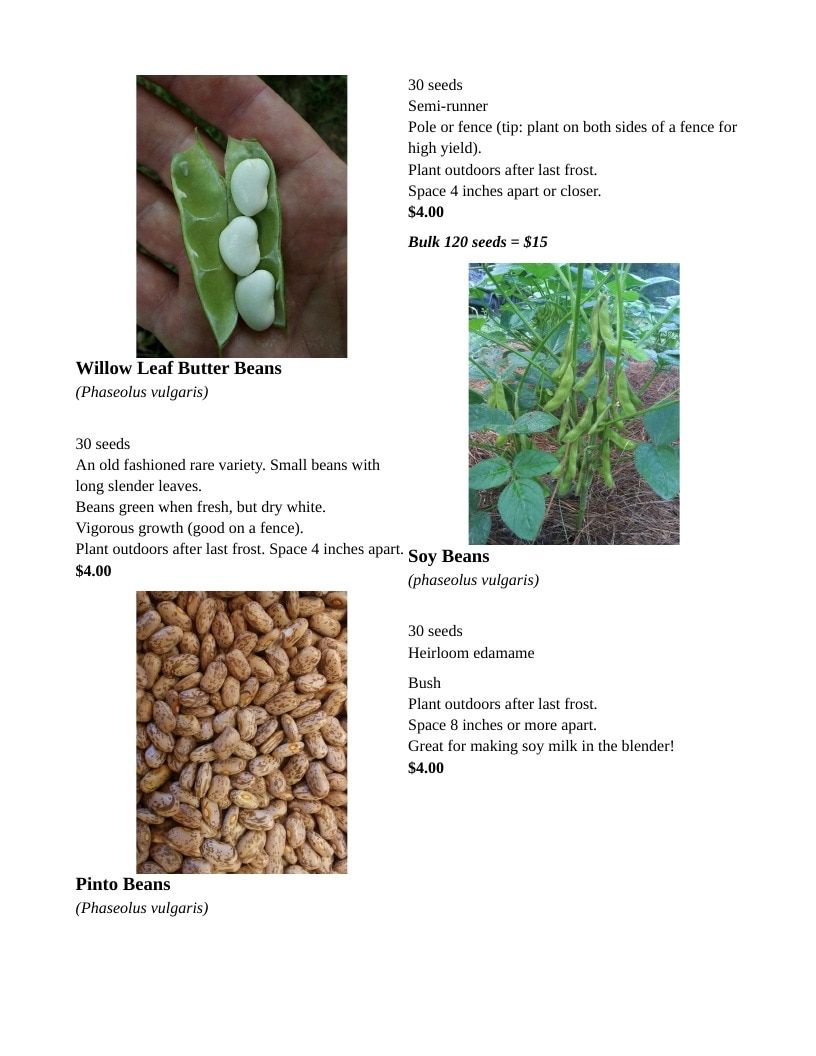 Backwoods Energy Seeds Seed Catalog Weekly Ad January 1 - December 31, 2026