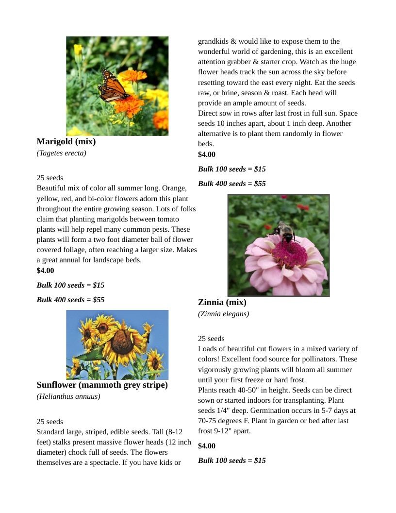 Backwoods Energy Seeds Seed Catalog Weekly Ad January 1 - December 31, 2026