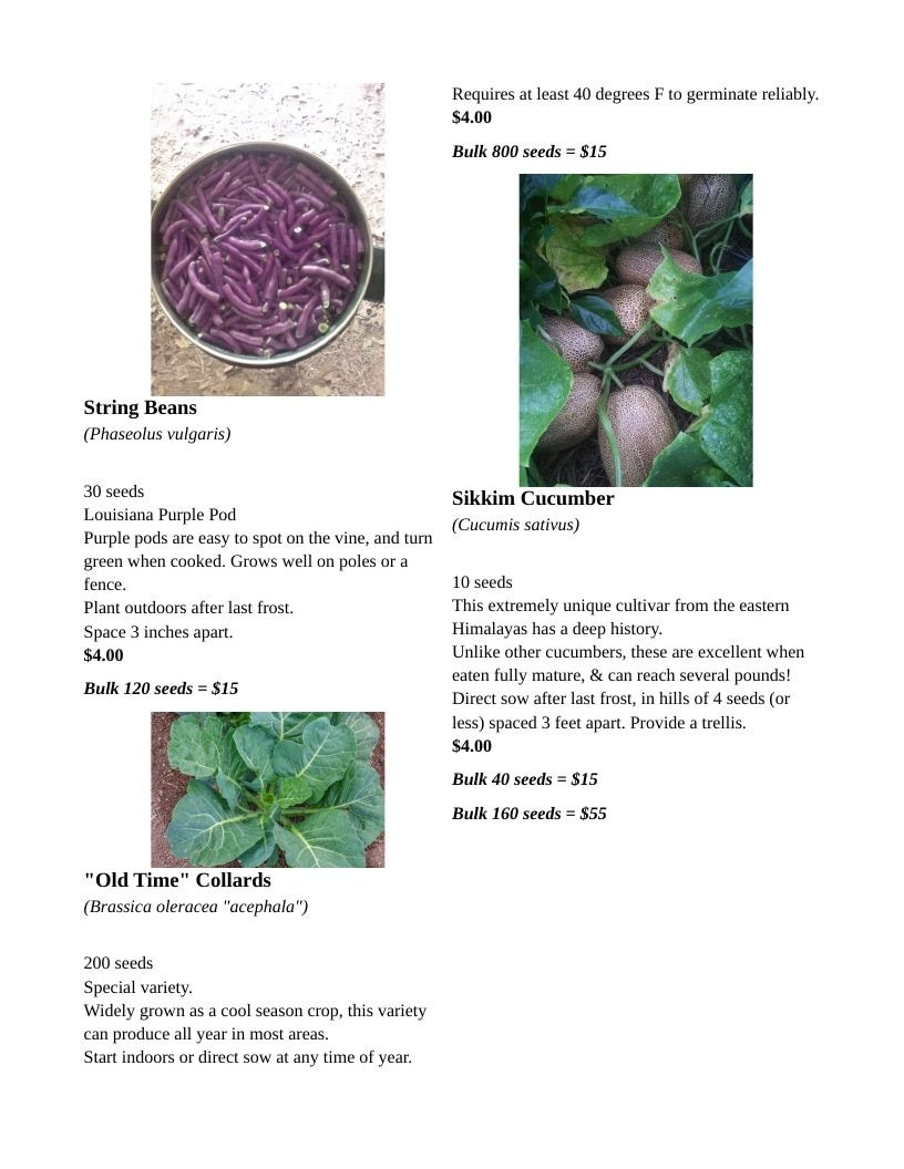 Backwoods Energy Seeds Seed Catalog Weekly Ad January 1 - December 31, 2026