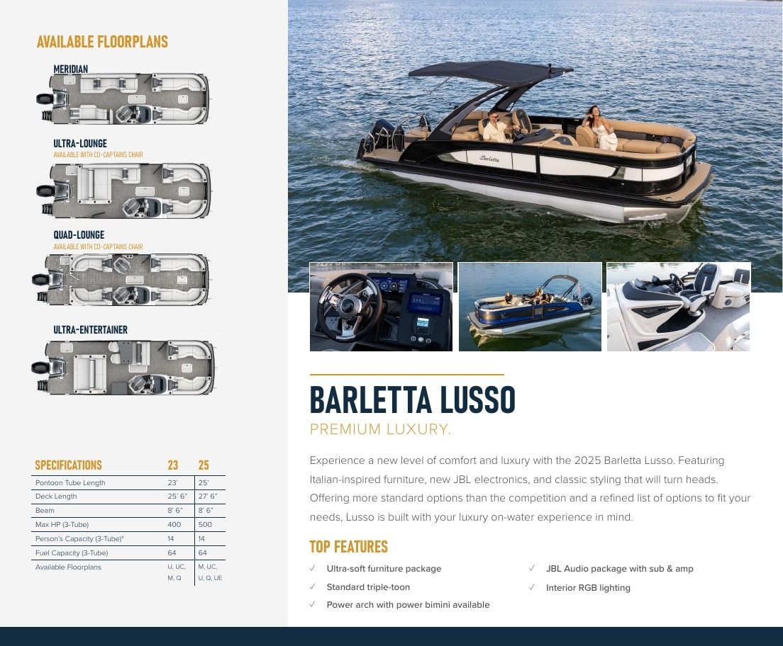 Barletta Boats Pontoon Boats Catalog Weekly Ad January 1 - December 31, 2026