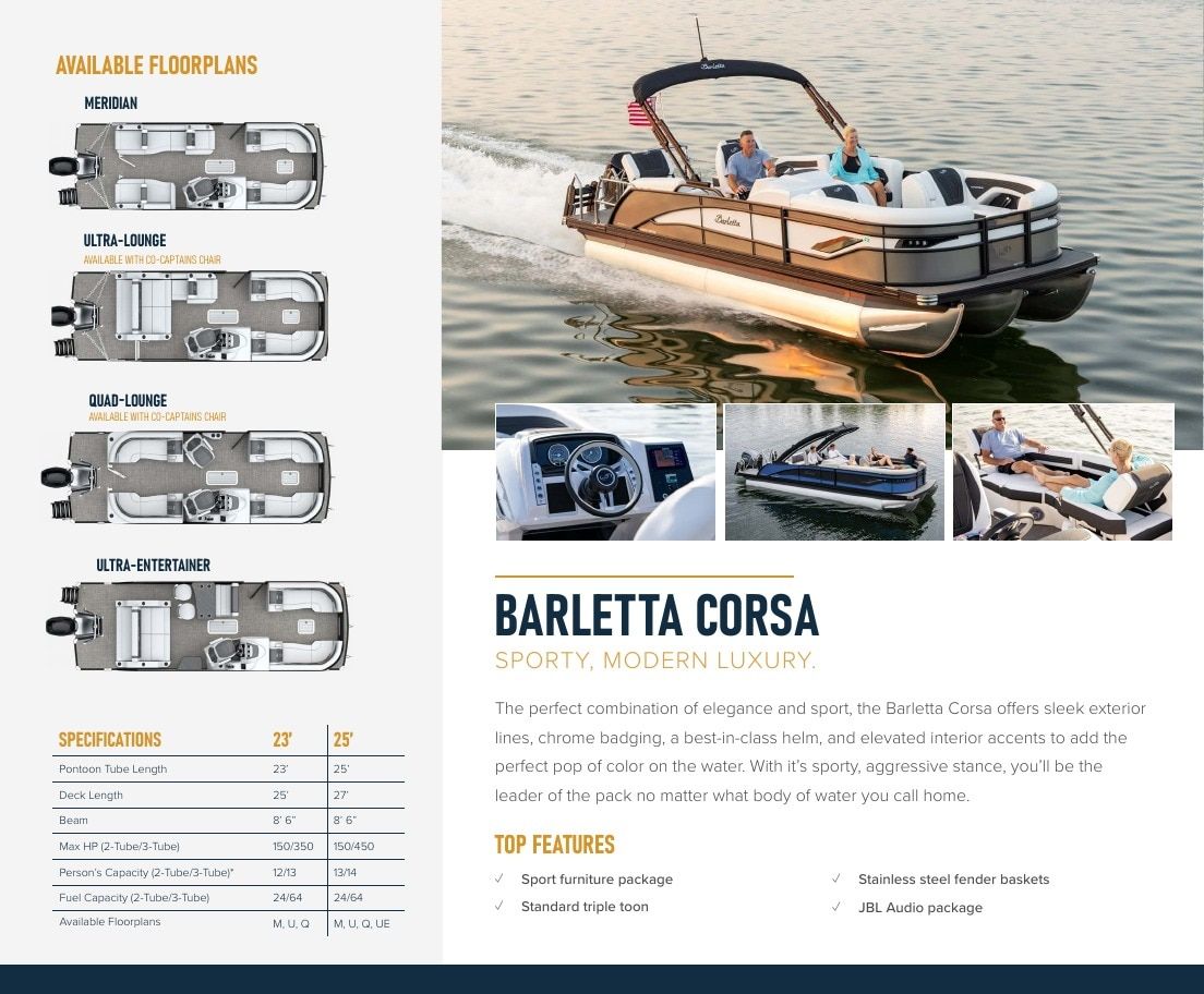 Barletta Boats Pontoon Boats Catalog Weekly Ad January 1 - December 31, 2026