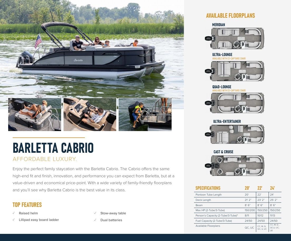 Barletta Boats Pontoon Boats Catalog Weekly Ad January 1 - December 31, 2026