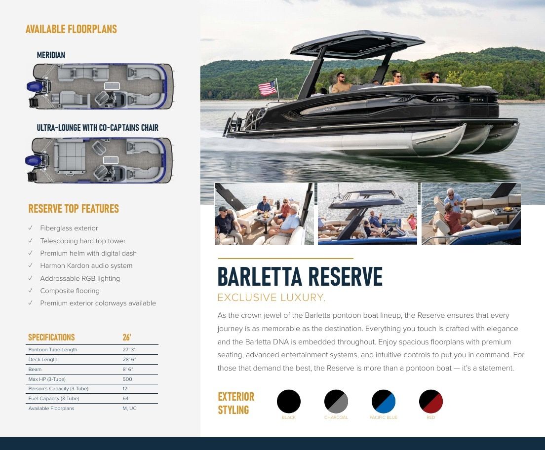 Barletta Boats Pontoon Boats Catalog Weekly Ad January 1 - December 31, 2026
