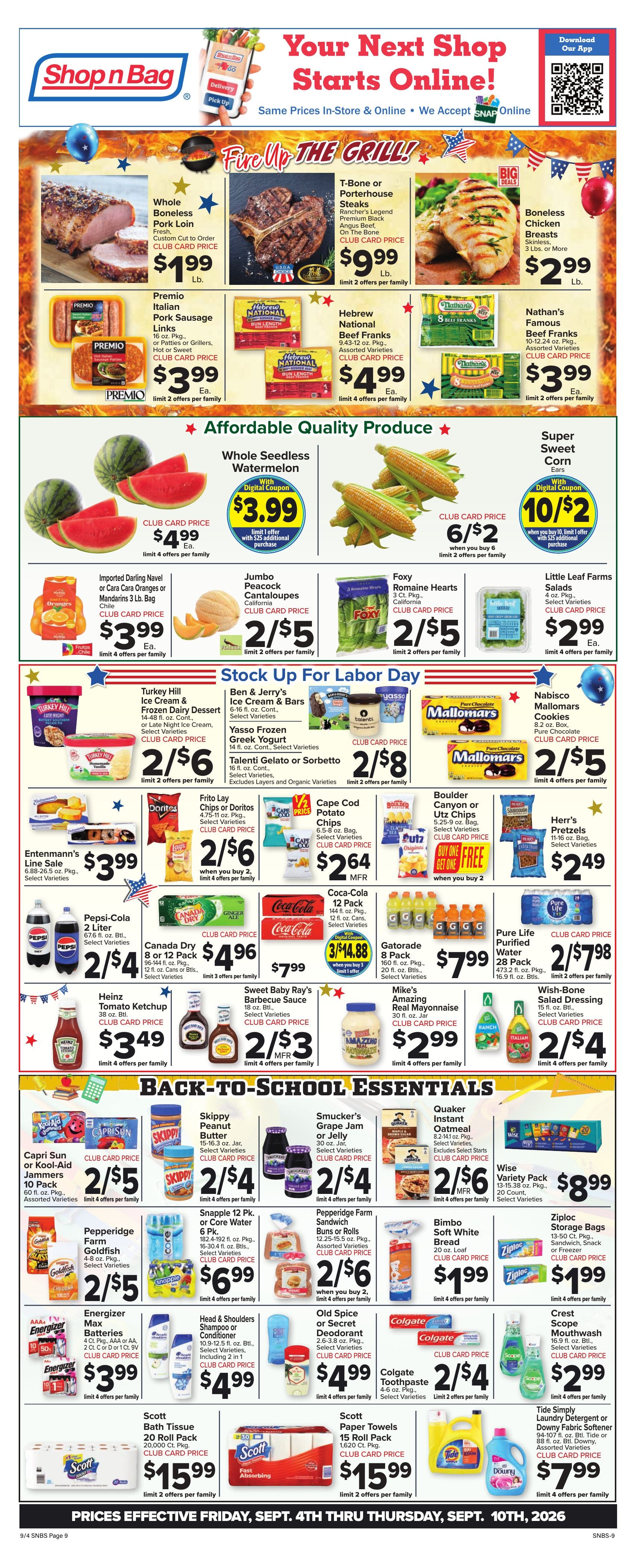 Shop n Bag Weekly Ad September 4 - 10, 2026