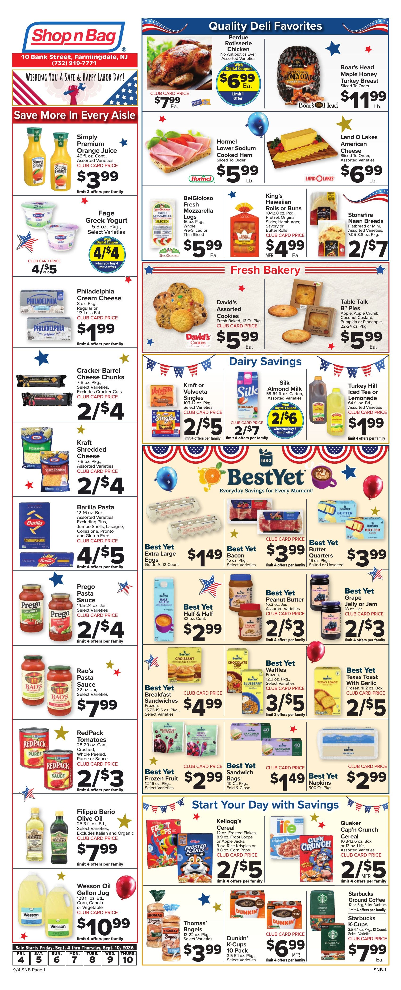 Shop n Bag Weekly Ad September 4 - 10, 2026