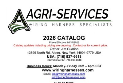 Agri-Services Wiring Harness Specialists Wiring Harness Catalog Weekly Ad January 1 - December 31, 2026