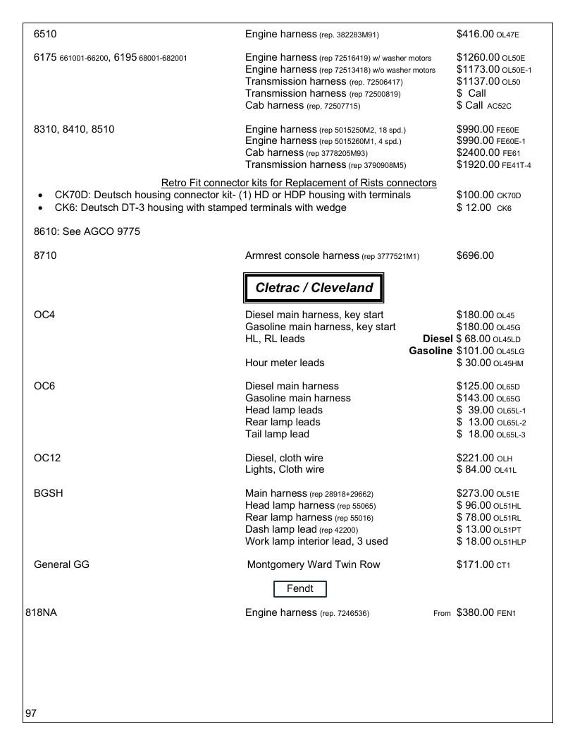 Agri-Services Wiring Harness Specialists Wiring Harness Catalog Weekly Ad January 1 - December 31, 2026