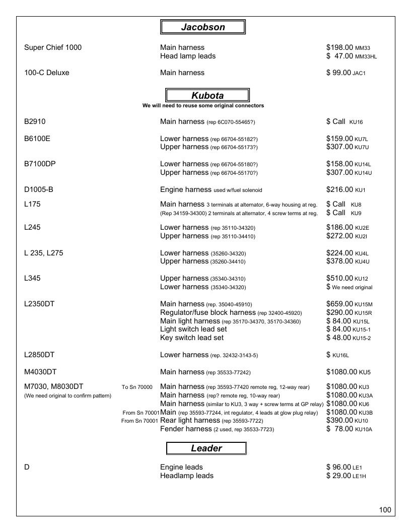 Agri-Services Wiring Harness Specialists Wiring Harness Catalog Weekly Ad January 1 - December 31, 2026