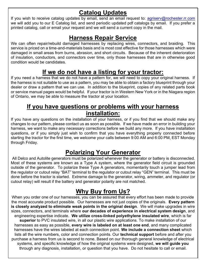 Agri-Services Wiring Harness Specialists Wiring Harness Catalog Weekly Ad January 1 - December 31, 2026