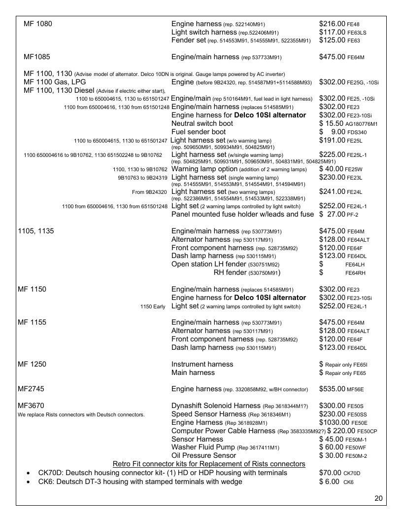 Agri-Services Wiring Harness Specialists Wiring Harness Catalog Weekly Ad January 1 - December 31, 2026