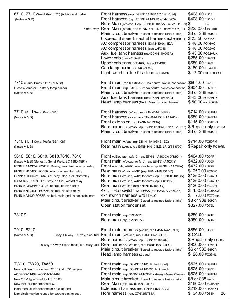 Agri-Services Wiring Harness Specialists Wiring Harness Catalog Weekly Ad January 1 - December 31, 2026