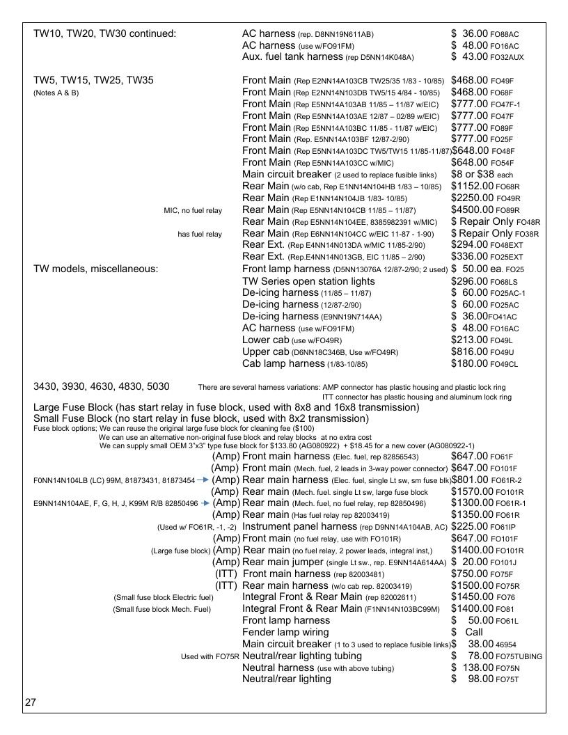 Agri-Services Wiring Harness Specialists Wiring Harness Catalog Weekly Ad January 1 - December 31, 2026