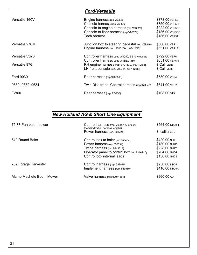 Agri-Services Wiring Harness Specialists Wiring Harness Catalog Weekly Ad January 1 - December 31, 2026