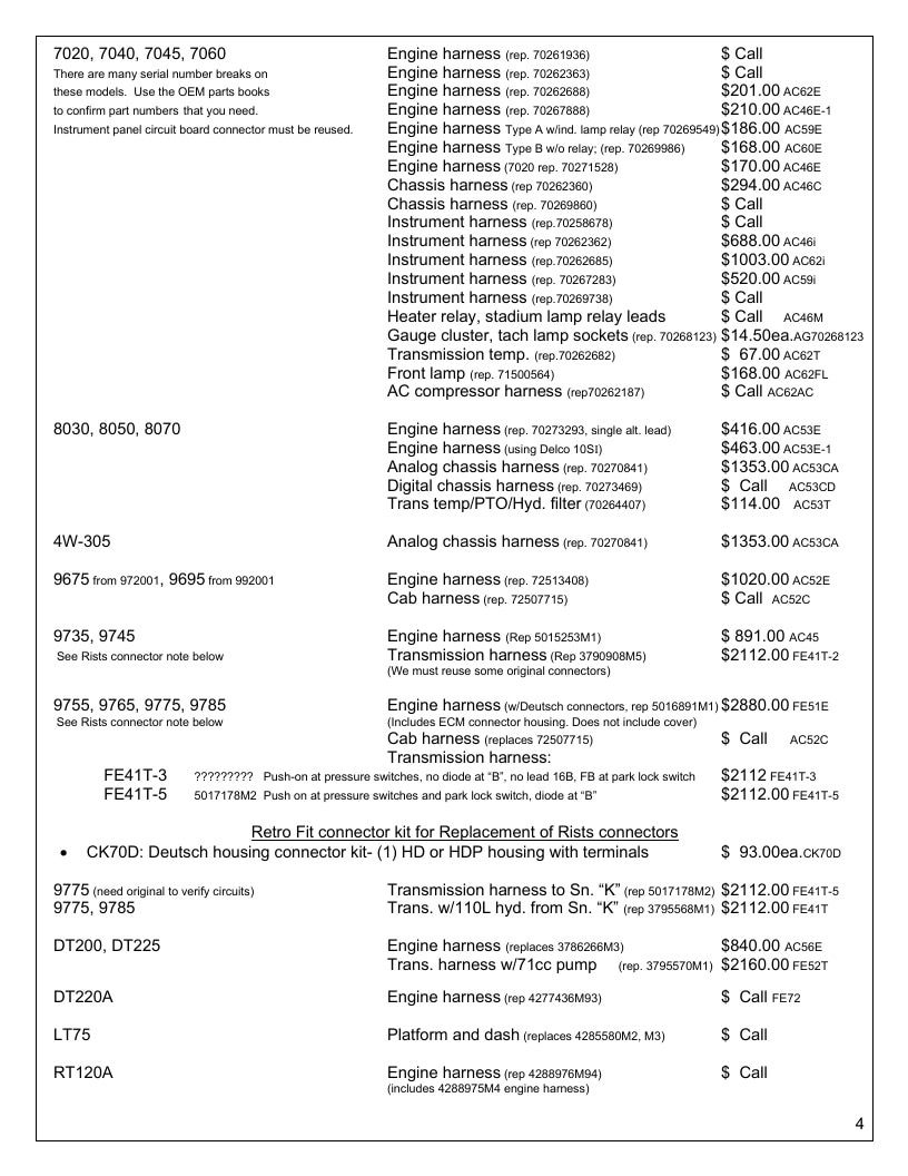 Agri-Services Wiring Harness Specialists Wiring Harness Catalog Weekly Ad January 1 - December 31, 2026