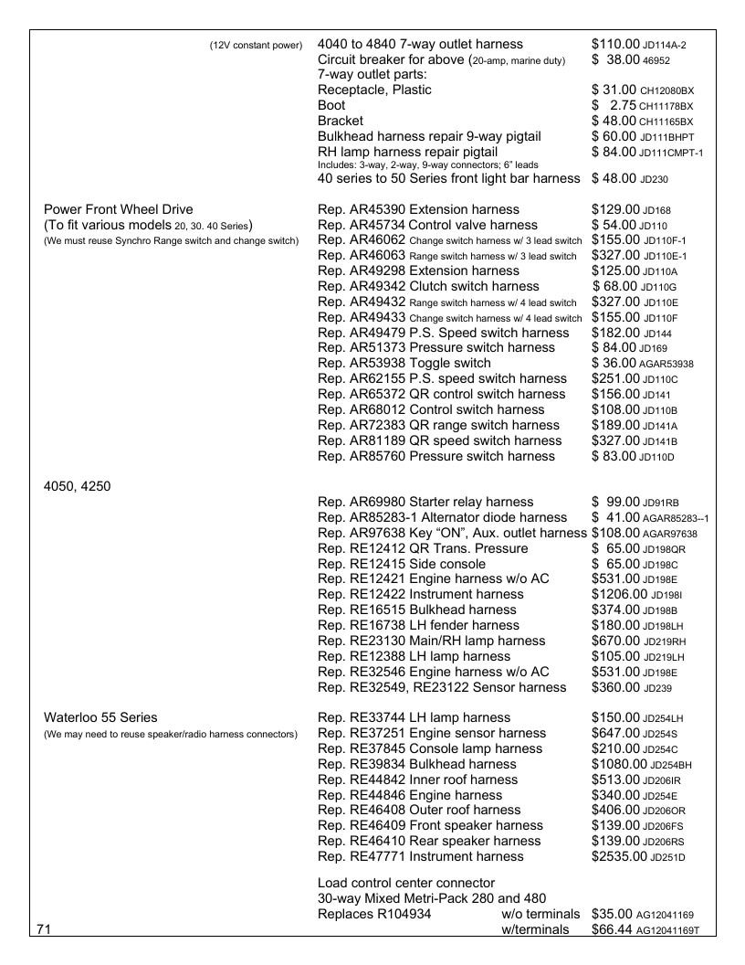Agri-Services Wiring Harness Specialists Wiring Harness Catalog Weekly Ad January 1 - December 31, 2026