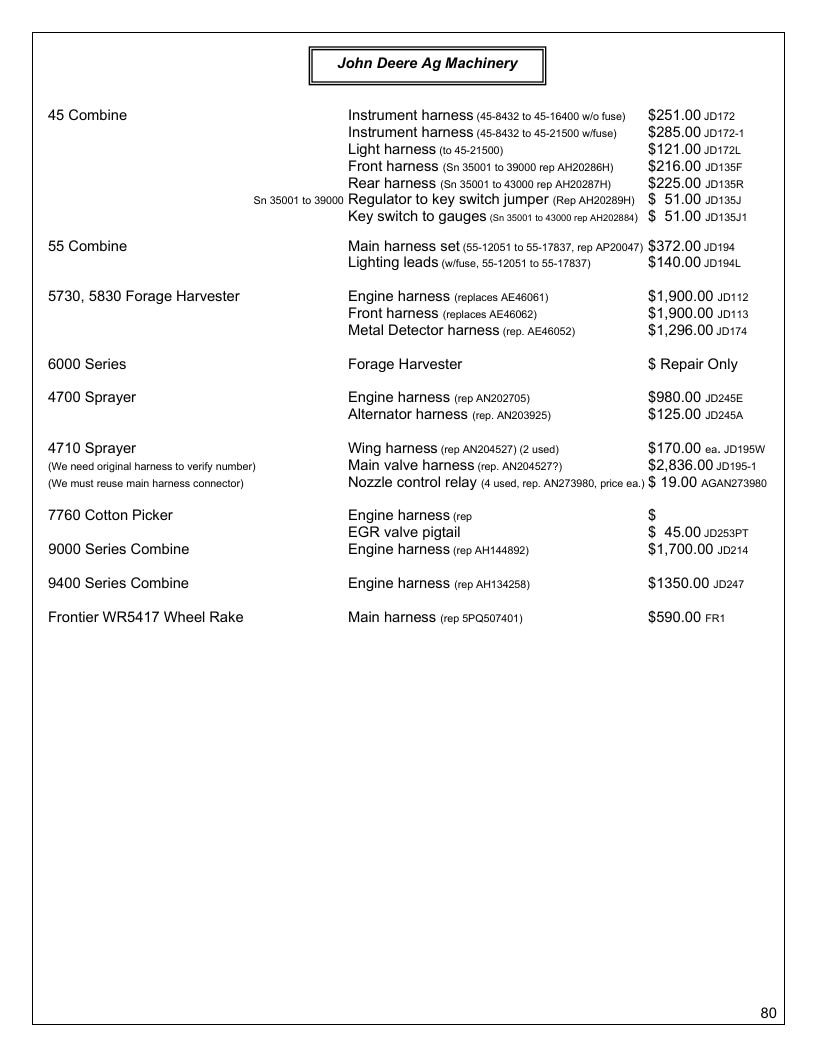 Agri-Services Wiring Harness Specialists Wiring Harness Catalog Weekly Ad January 1 - December 31, 2026