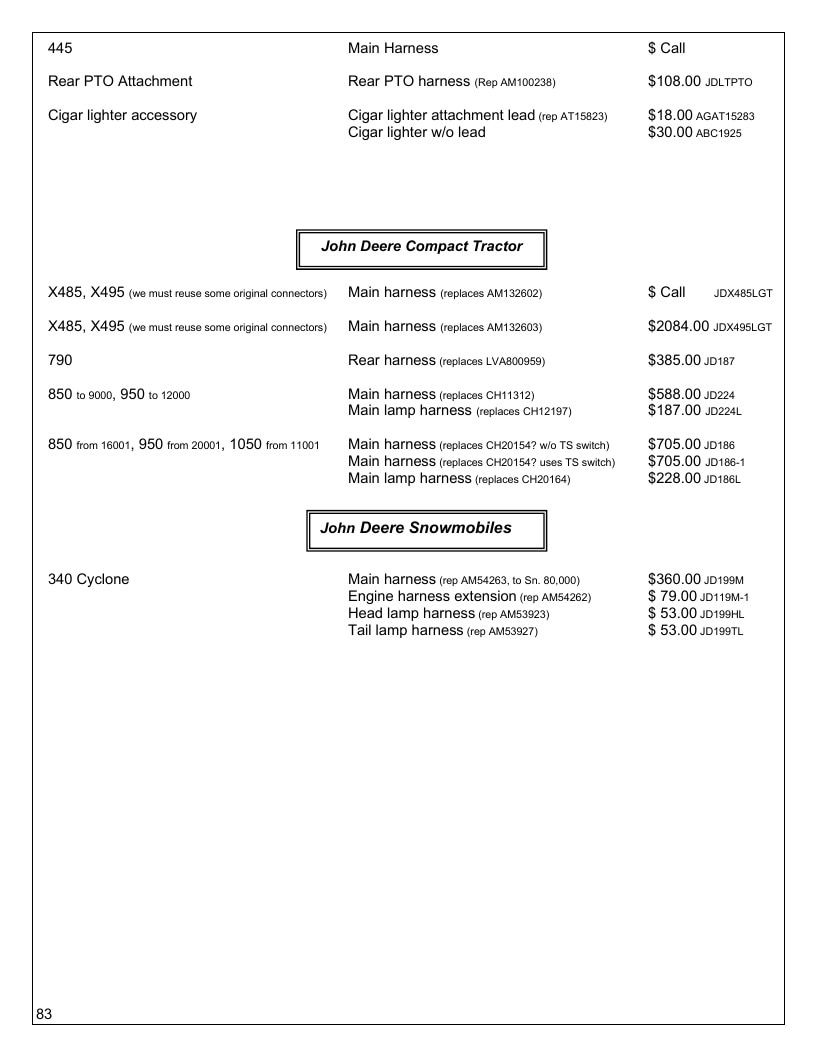Agri-Services Wiring Harness Specialists Wiring Harness Catalog Weekly Ad January 1 - December 31, 2026