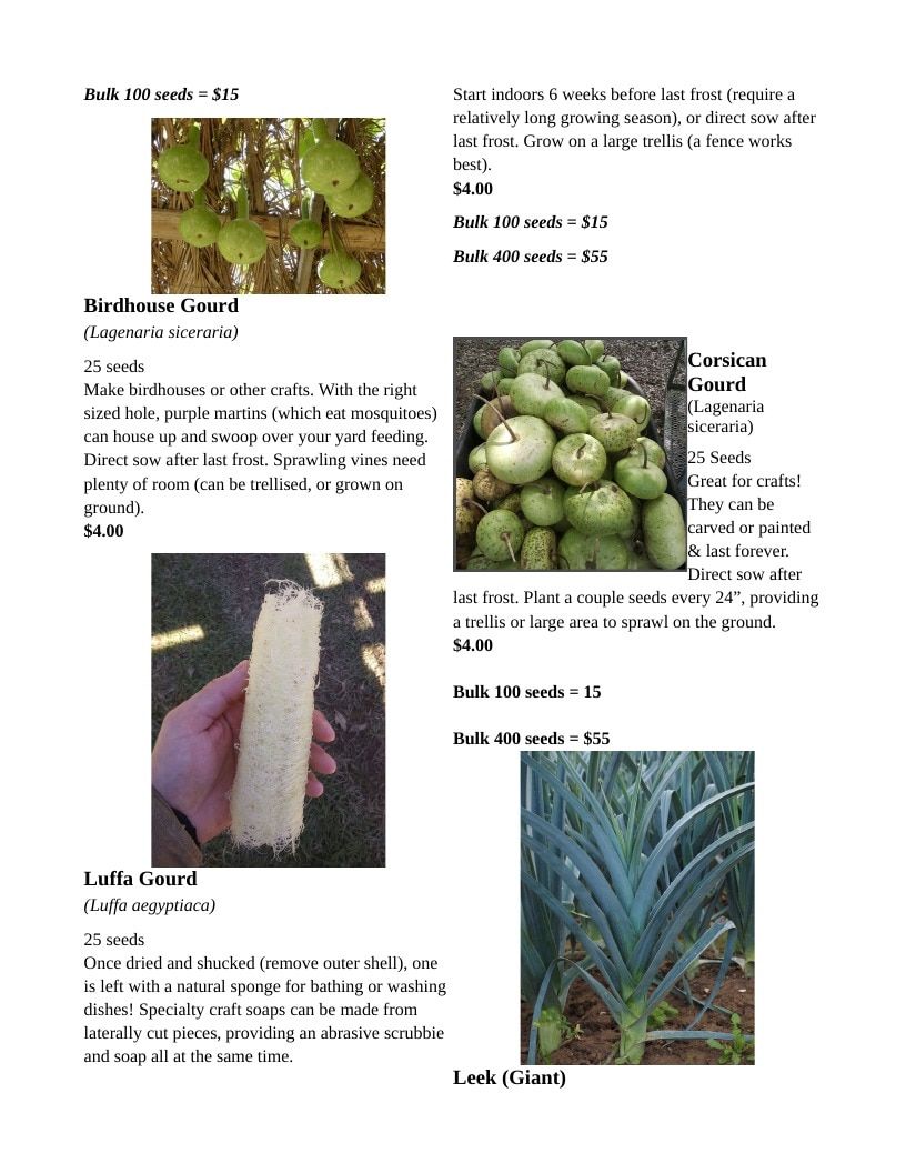 Backwoods Energy Seed Catalog Weekly Ad January 1 - December 31, 2026