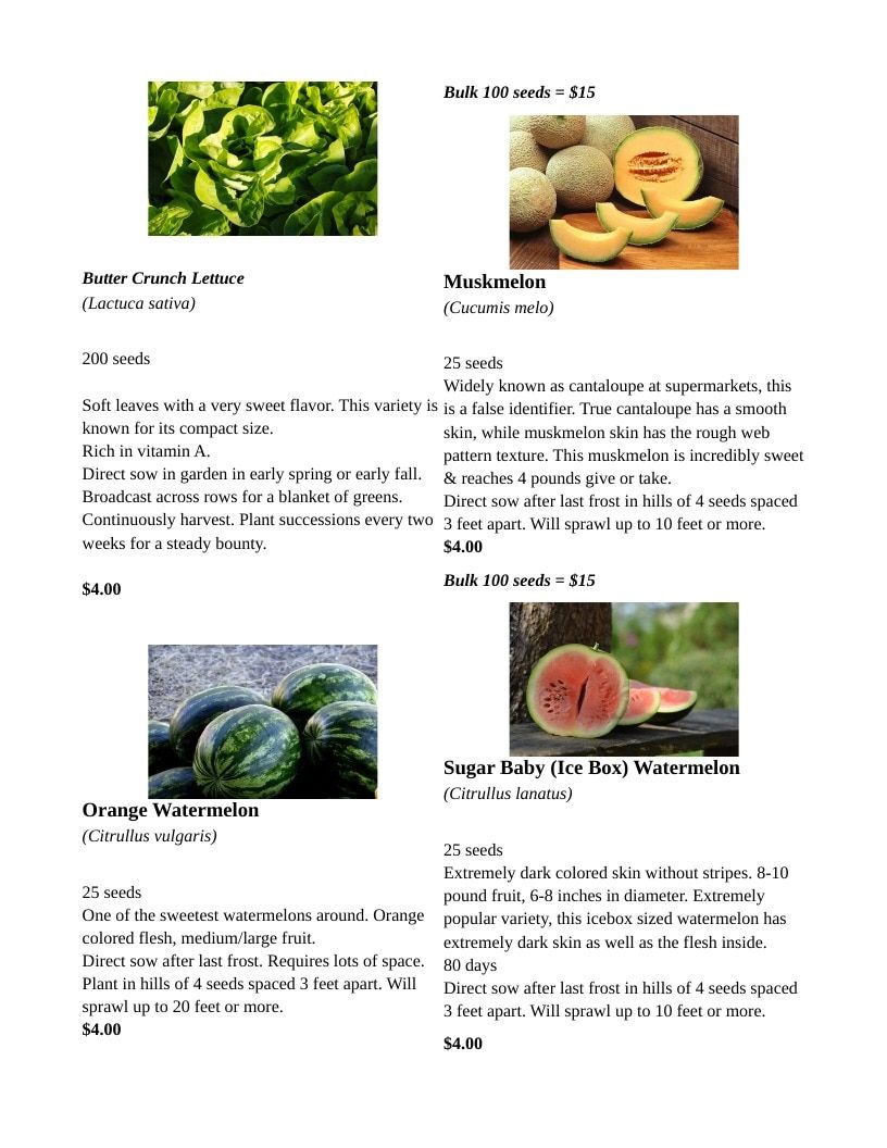 Backwoods Energy Seed Catalog Weekly Ad January 1 - December 31, 2026