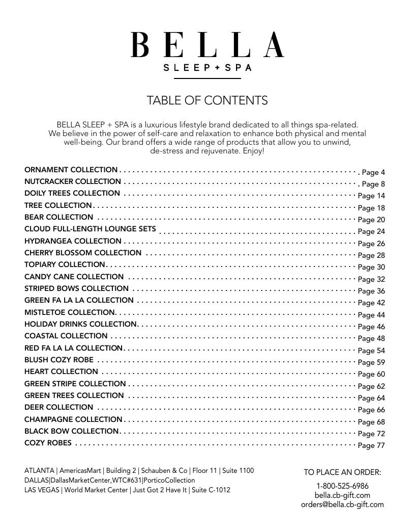 BELLA Sleep + Spa Fall Sleepwear and Spa Catalog Weekly Ad January 1 - December 31, 2026