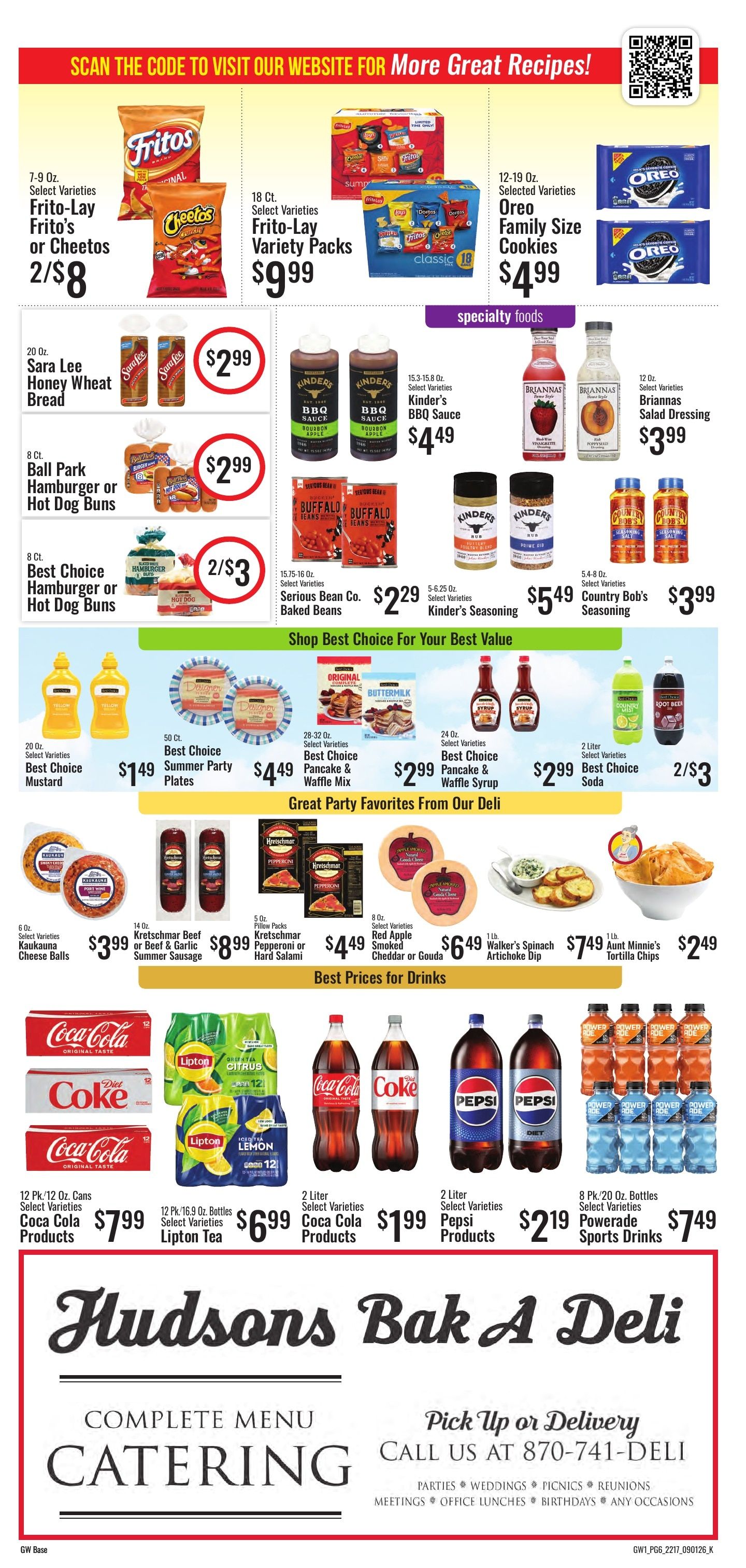 Hudson's Super Market Weekly Ad September 1 - 7, 2026