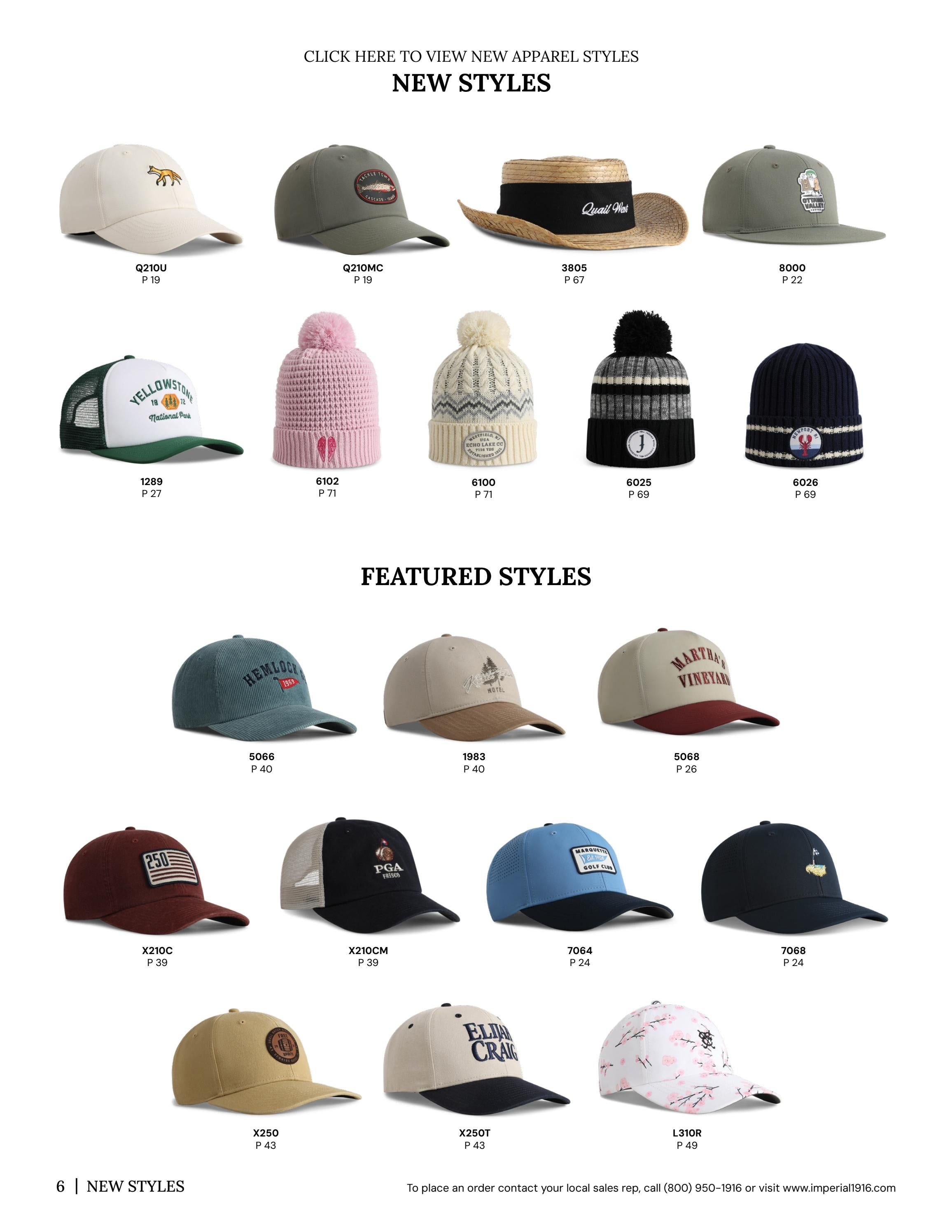 Imperial Headwear Headwear Catalog Weekly Ad August 1, 2026 - December 31, 2027