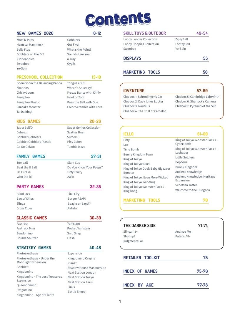 Blue Orange Games Annual Games Catalog Weekly Ad January 1 - December 31, 2026