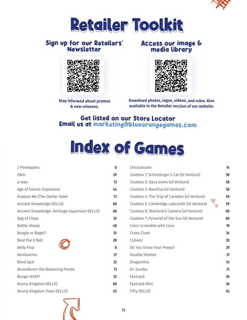 Blue Orange Games Annual Games Catalog Weekly Ad January 1 - December 31, 2026