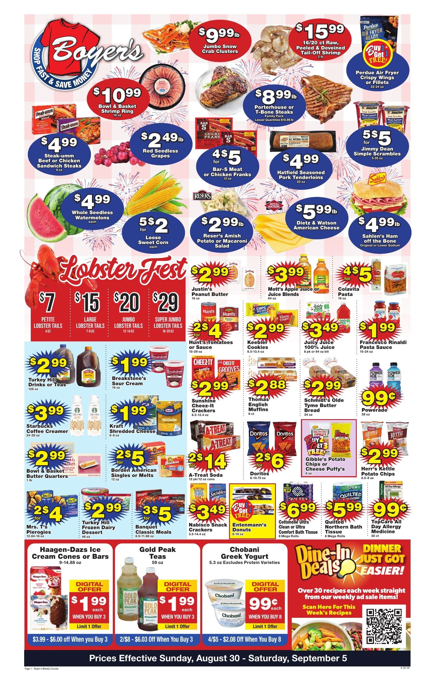 Boyer's Food Markets (Ashland and other locations, PA) Weekly Ad August 30 - September 5, 2026