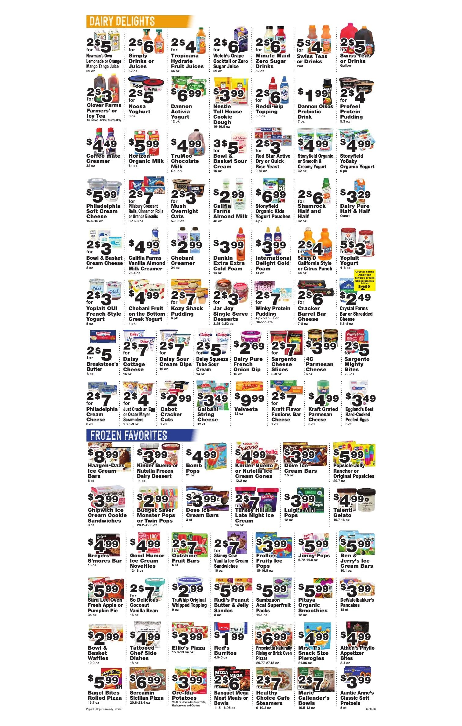 Boyer's Food Markets (Ashland and other locations, PA) Weekly Ad August 30 - September 5, 2026