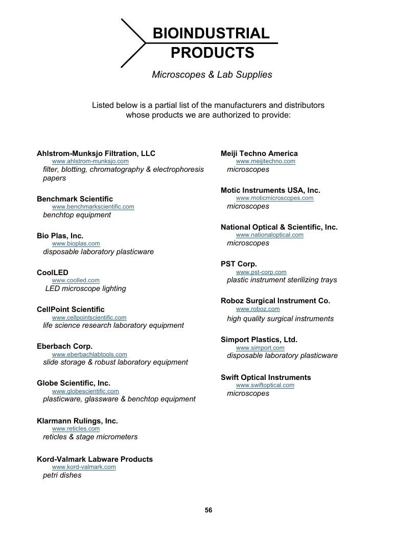 Bioindustrial Products Industrial Biological Products Catalog Weekly Ad January 1 - December 31, 2026