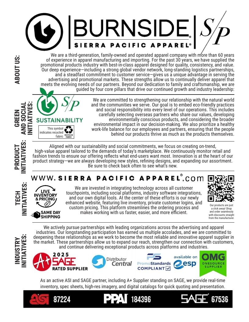 Burnside Sierra Pacific Apparel Apparel Catalog Weekly Ad January 1 - December 31, 2026
