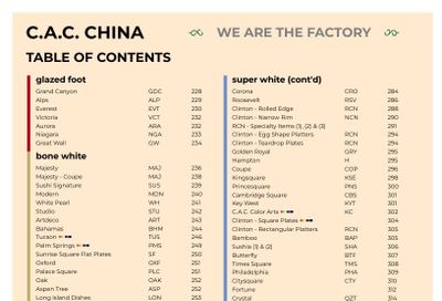 C.A.C. Foodservice Chinaware Catalog Weekly Ad January 1 - December 31, 2026