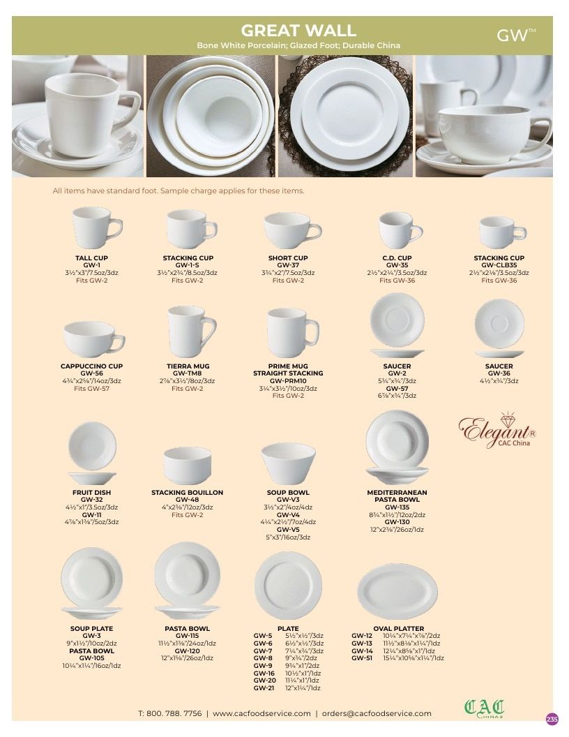 C.A.C. Foodservice Chinaware Catalog Weekly Ad January 1 - December 31, 2026
