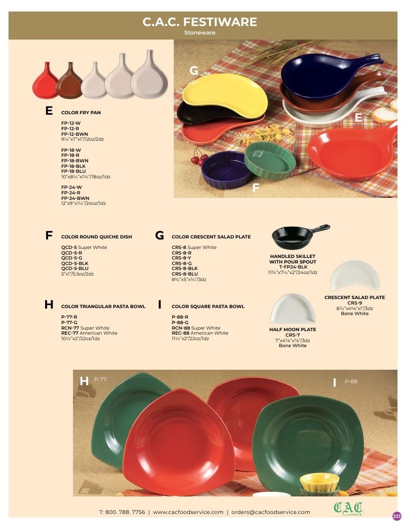 C.A.C. Foodservice Chinaware Catalog Weekly Ad January 1 - December 31, 2026