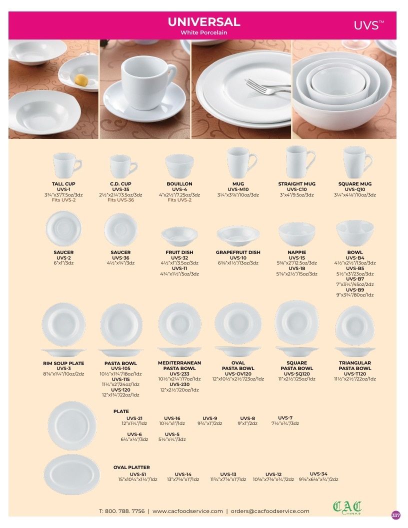 C.A.C. Foodservice Chinaware Catalog Weekly Ad January 1 - December 31, 2026
