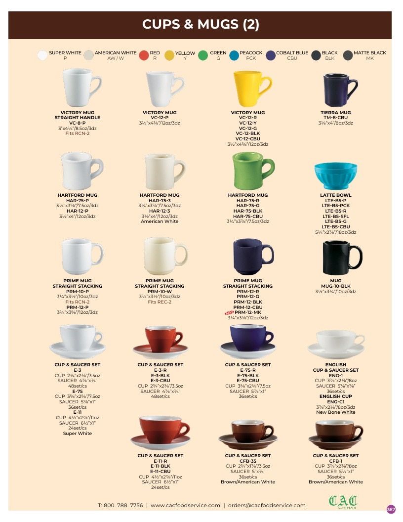 C.A.C. Foodservice Chinaware Catalog Weekly Ad January 1 - December 31, 2026