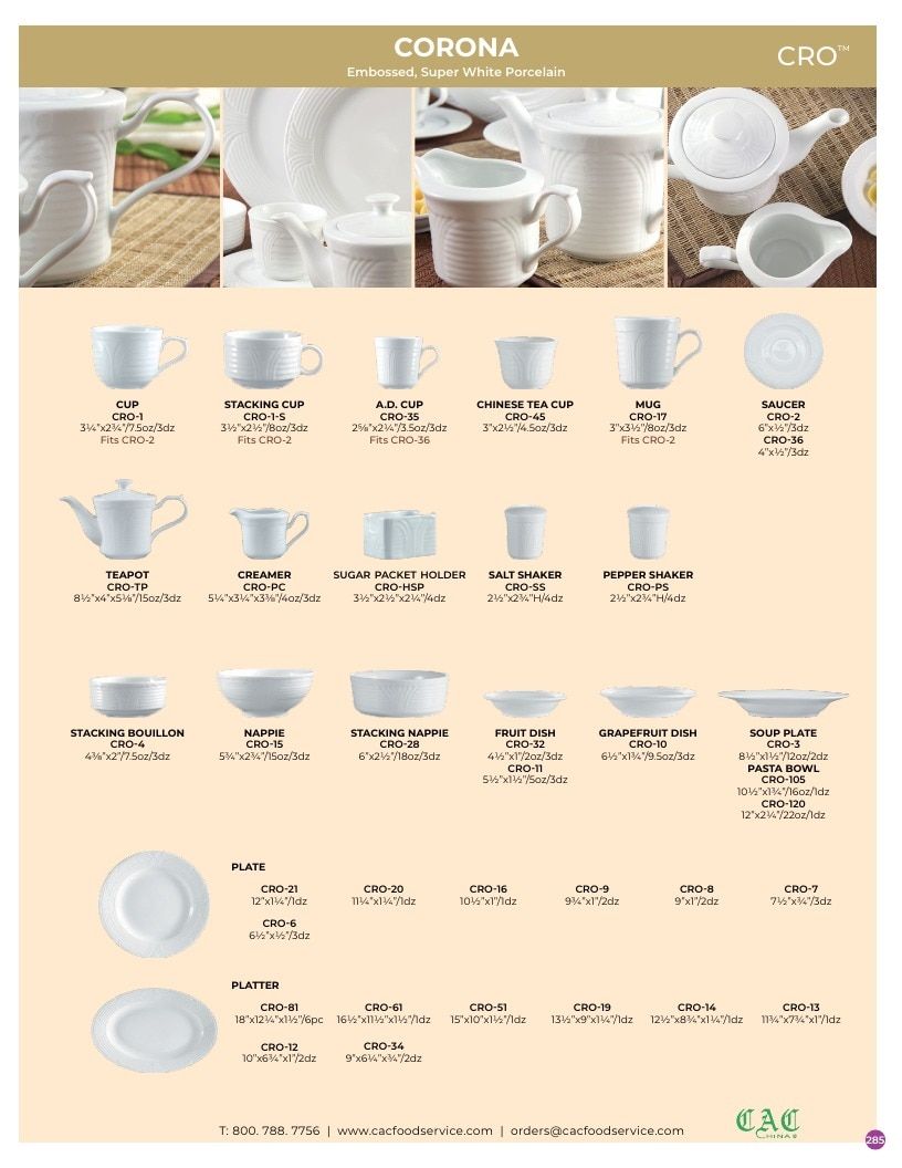 C.A.C. Foodservice Chinaware Catalog Weekly Ad January 1 - December 31, 2026