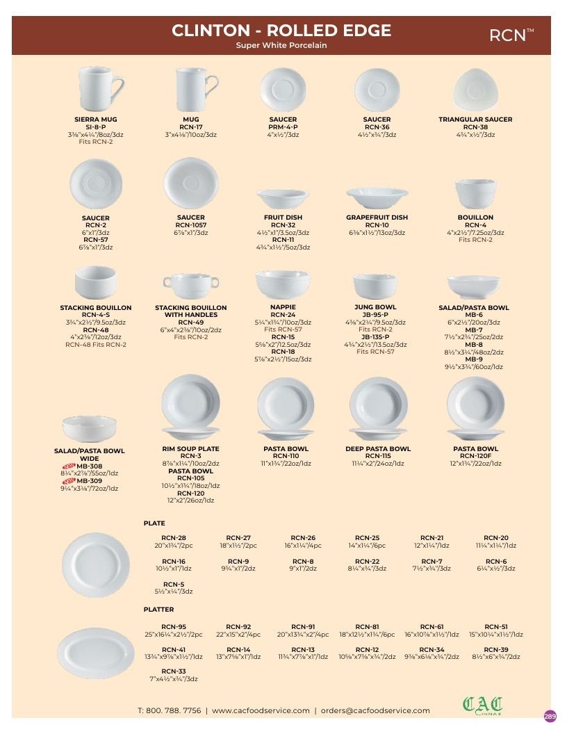 C.A.C. Foodservice Chinaware Catalog Weekly Ad January 1 - December 31, 2026