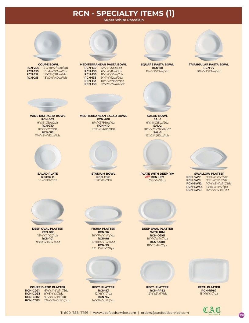 C.A.C. Foodservice Chinaware Catalog Weekly Ad January 1 - December 31, 2026