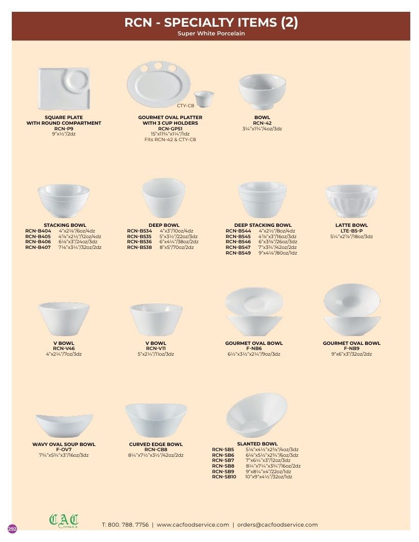 C.A.C. Foodservice Chinaware Catalog Weekly Ad January 1 - December 31, 2026