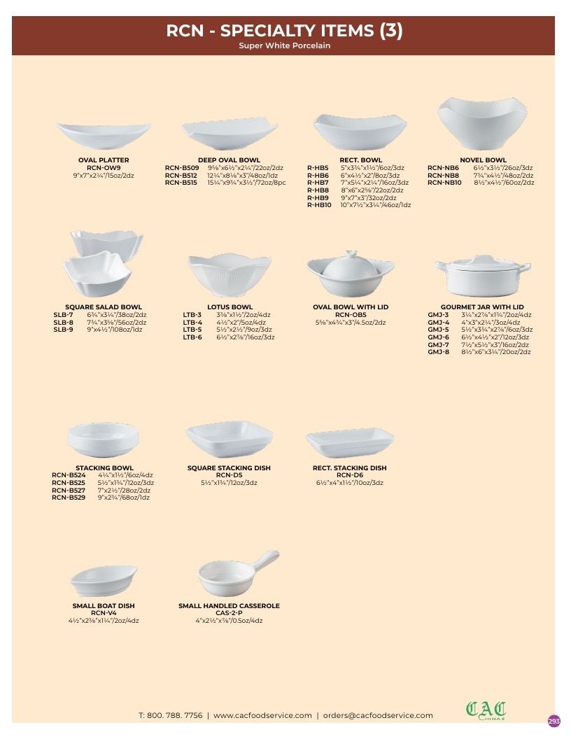 C.A.C. Foodservice Chinaware Catalog Weekly Ad January 1 - December 31, 2026