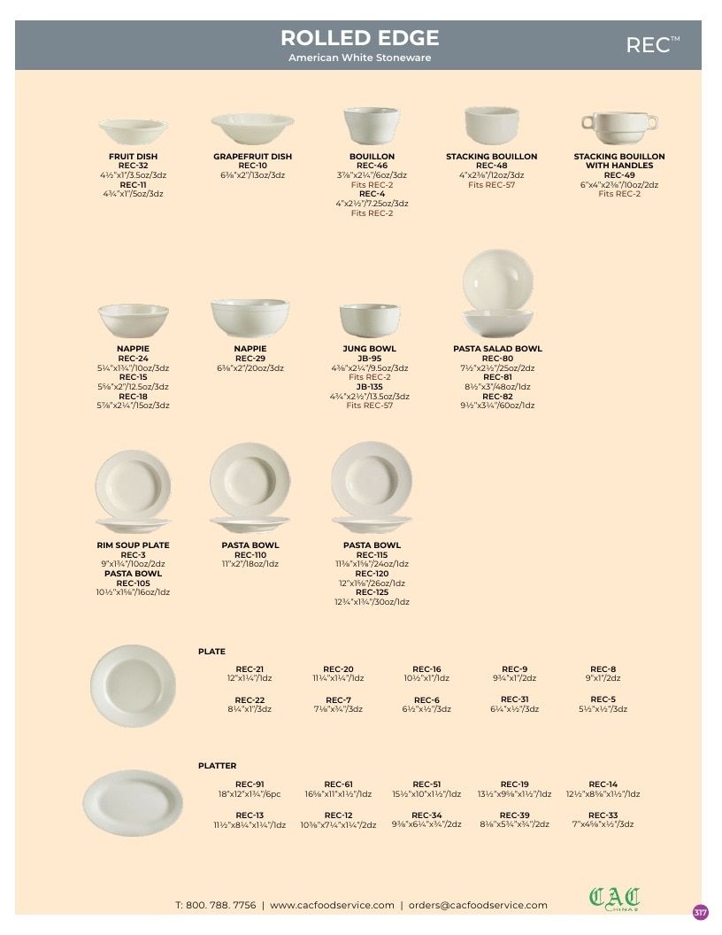 C.A.C. Foodservice Chinaware Catalog Weekly Ad January 1 - December 31, 2026
