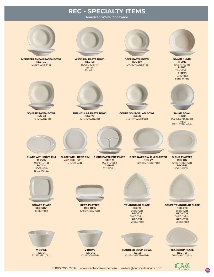 C.A.C. Foodservice Chinaware Catalog Weekly Ad January 1 - December 31, 2026