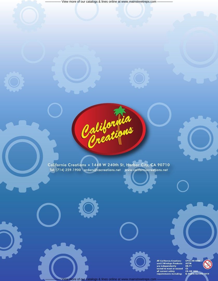 California Creations Wind-Up Toys Catalog Weekly Ad January 1 - December 31, 2026