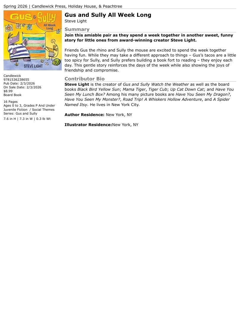 Candlewick Press Spring Books Catalog Weekly Ad January 1 - December 31, 2026