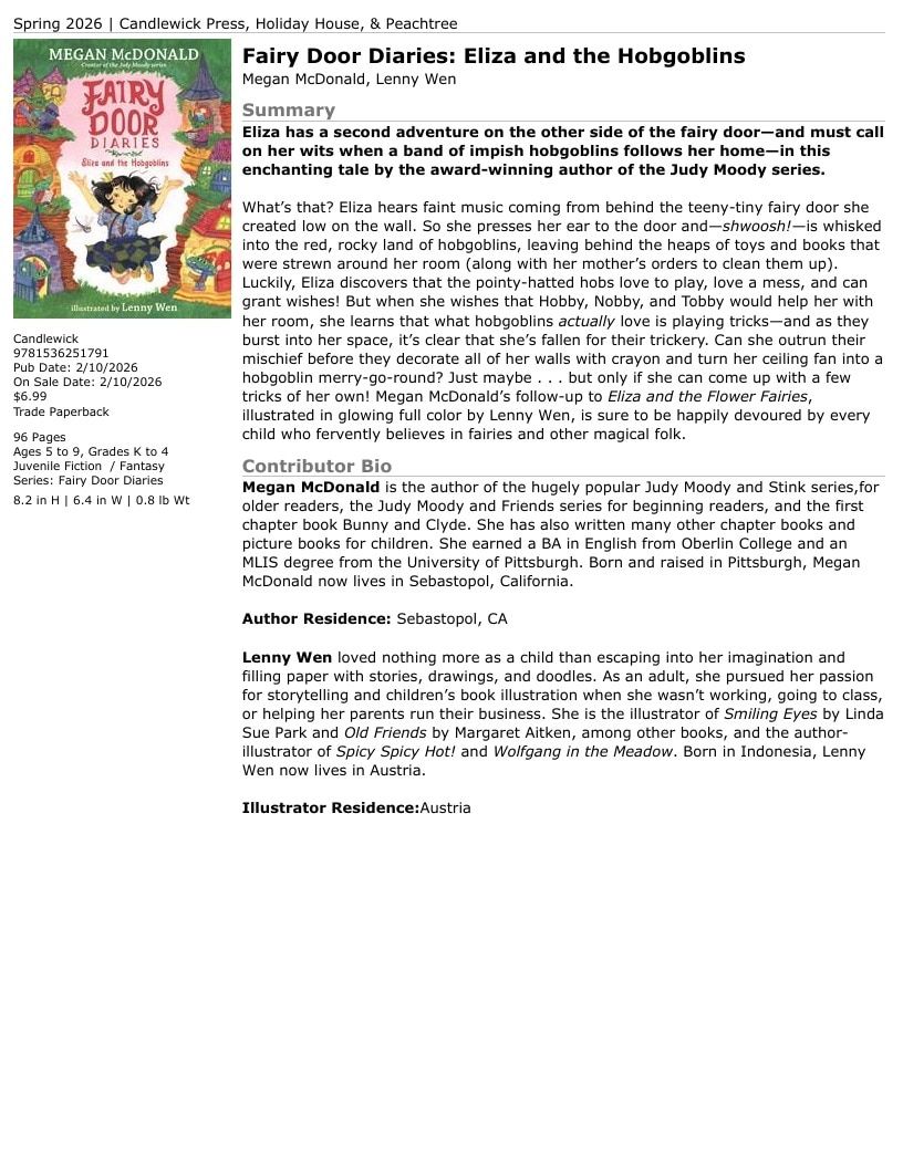 Candlewick Press Spring Books Catalog Weekly Ad January 1 - December 31, 2026