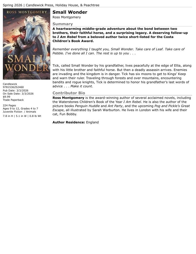 Candlewick Press Spring Books Catalog Weekly Ad January 1 - December 31, 2026