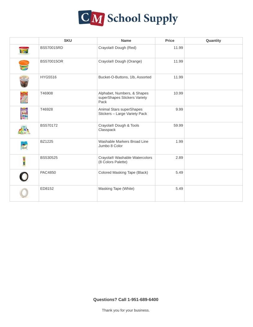 CM School Supply School Consumables Catalog Weekly Ad January 1 - December 31, 2026