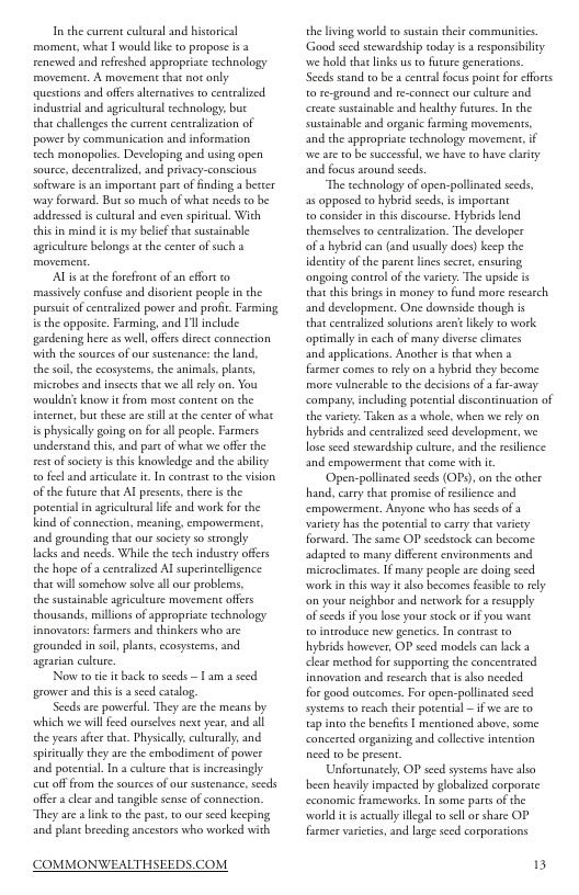 Common Wealth Seed Growers Seed Catalog Weekly Ad January 1 - December 31, 2026
